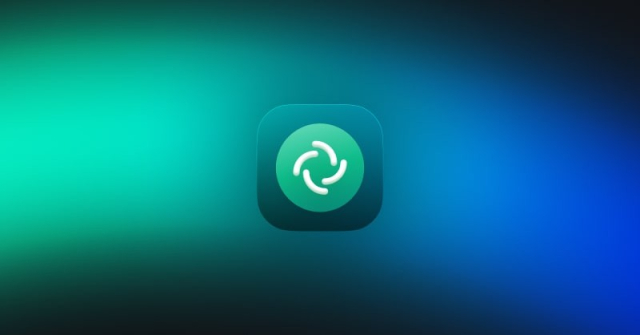 The Element logo in the centre with blue and green blooms of colour on a black background.