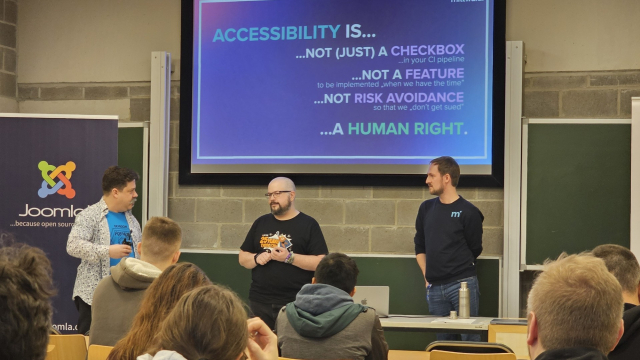 JAM Talking with Martin and Lukaz. 

Accessibility is... 
not just a checkboxx
not risk avoidance
iss a human right