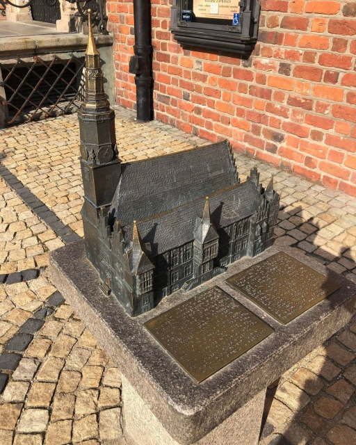 Photo of a bronze casting of a cathedral in Wroclaw, Poland, for sight impaired individuals to be able to know what the building "looks" like.