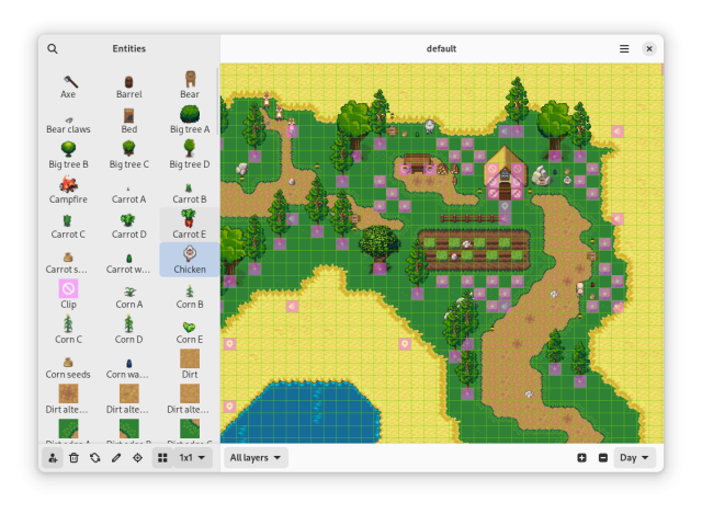Gameeky showing the scene editor