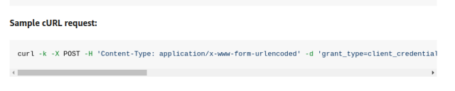 API documentation with a sample cURL request: curl -k -X POST ...