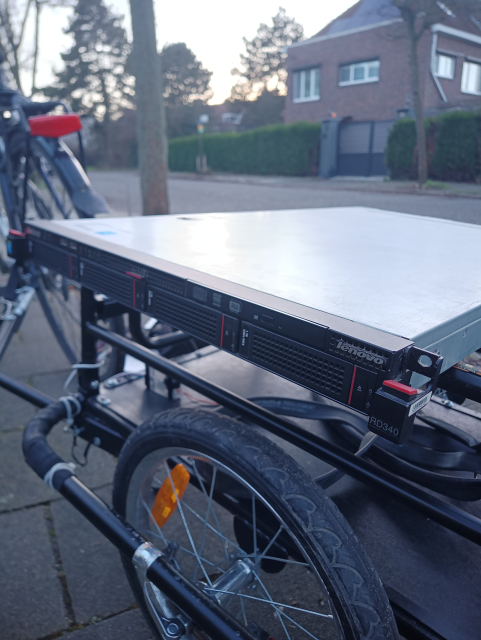 A datacenter-sized computer on a bicycle cart