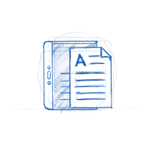 Papers app icon sketch.