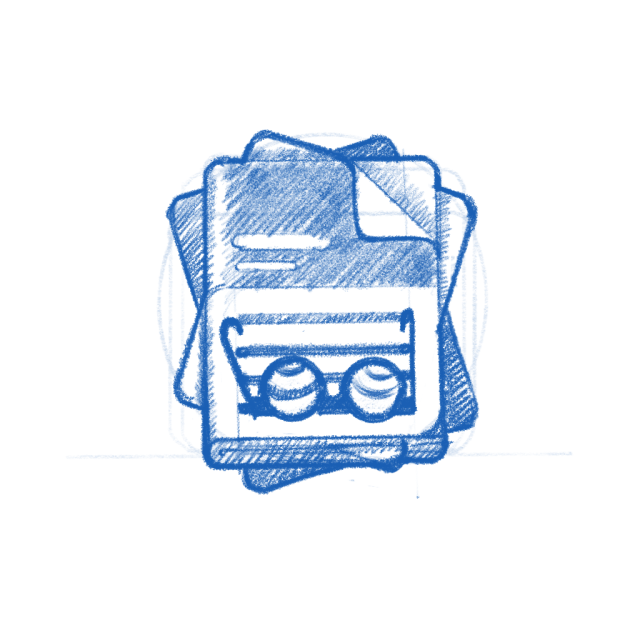 Papers app icon sketch.