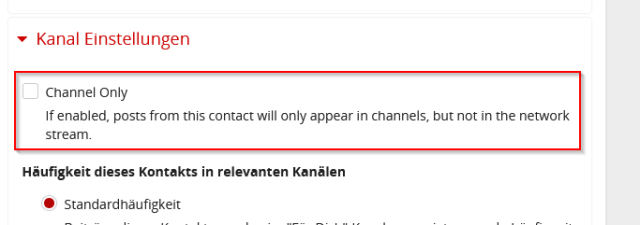 Setting "Channel Only" in the channel settings