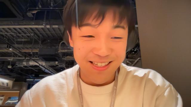 Developer Jeff Hara smiles at the camera during his interview with Steven and Shaun