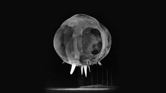 An atomic bomb nanoseconds after detonation, from the Alamogordo tests.