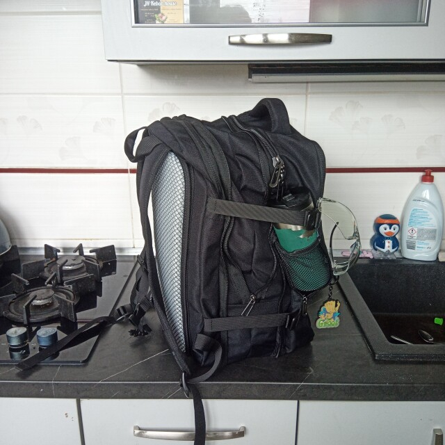 Picture of fully loaded backpack