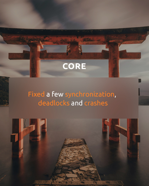 Core
We fixed a few synchronization, deadlocks and crashes in the Jami Core.
