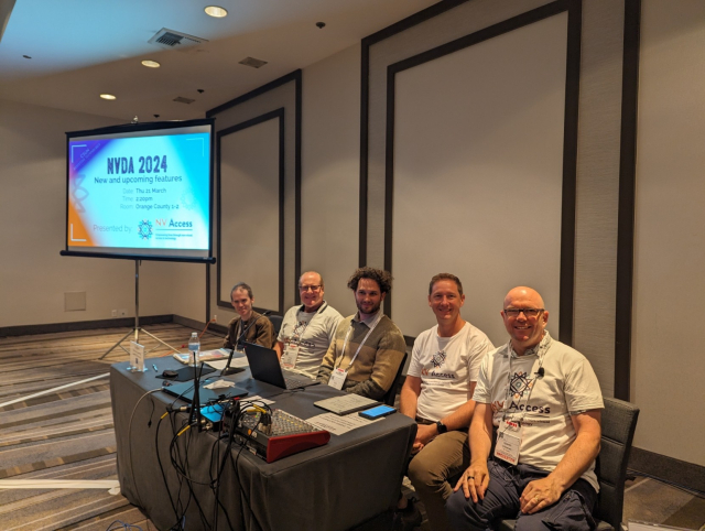 Mick, James, Sean, Gerald and Quentin ready to give it CSUN presentation. The screen with our title slide is in the background