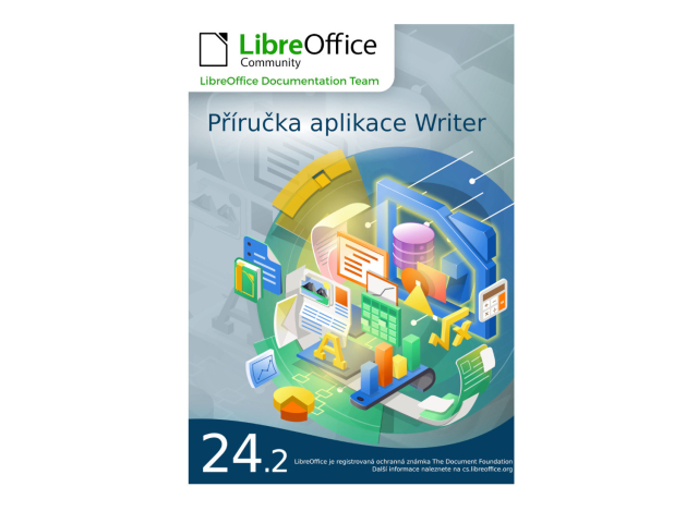 Guidebook cover of Czech translation of LibreOffice Writer Guide 24.2