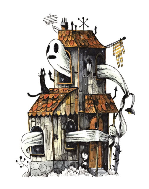 Ghost tangled in house