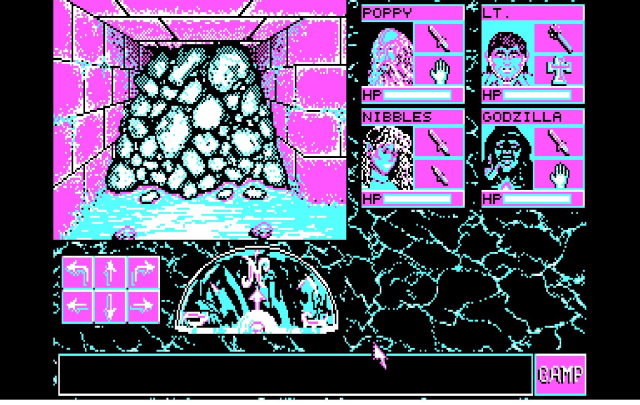 PC-CGA screenshot for:
    Eye of the Beholder

All screens use 4 color white/cyan/magenta/black palette, with magenta as the predominant color.