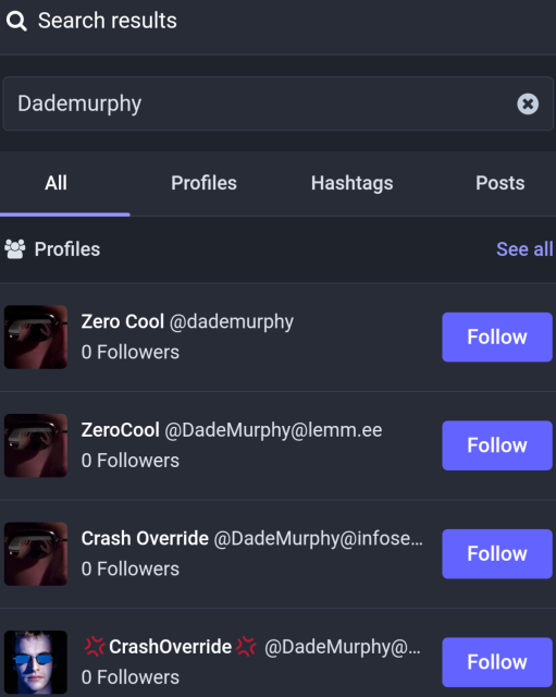 DadeMurphy accounts on multiple servers.