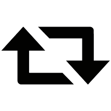 Image showing two arrows pointing around each other in a square formation, like you see in 'boost' and 'share' buttons on social networks