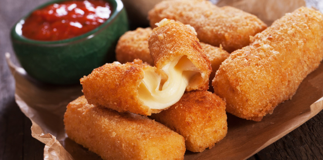 Fried mozzarella sticks