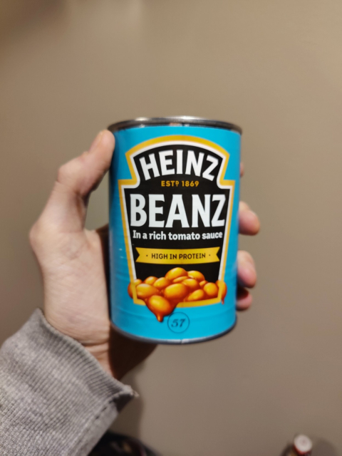 a tin of baked beans i bought in berlin
