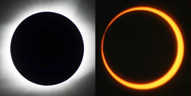 Images of total and annular eclipse