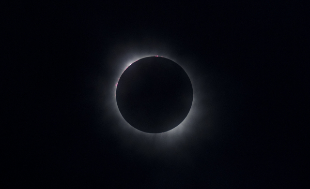 A total solar eclipse is seen in Kerrville, TX on Monday, April 8, 2024. 