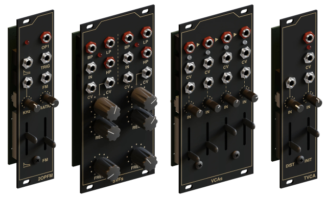 Four modules from Super Synthesis - FM oscillator, SVF, etc. 