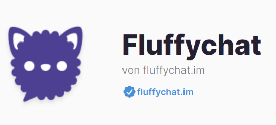 Screenshot of FluffyChat Logo on Flathub with verified checkmark