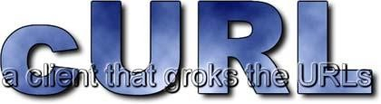 the original cURL logo with the text "a client that groks the URLs"