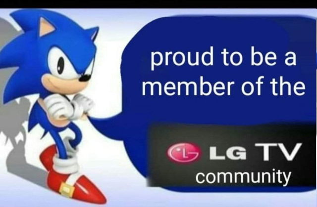 sonic saying "Proud to be a member of the LGTV community"
