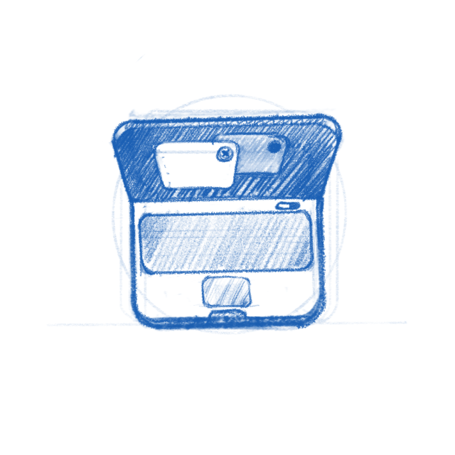 Laptop device icon sketch.