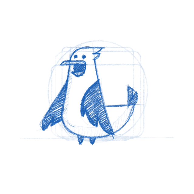 Seabird app icon sketch.