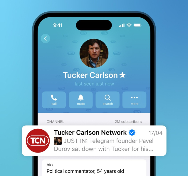 tucker carlson's telegram profile