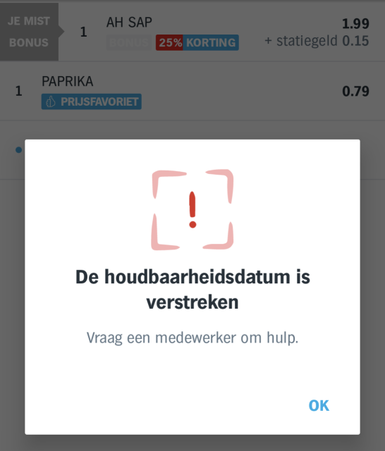 De houdbaarheidsdatum is verstreken

Vraag een medewerker om hulp.