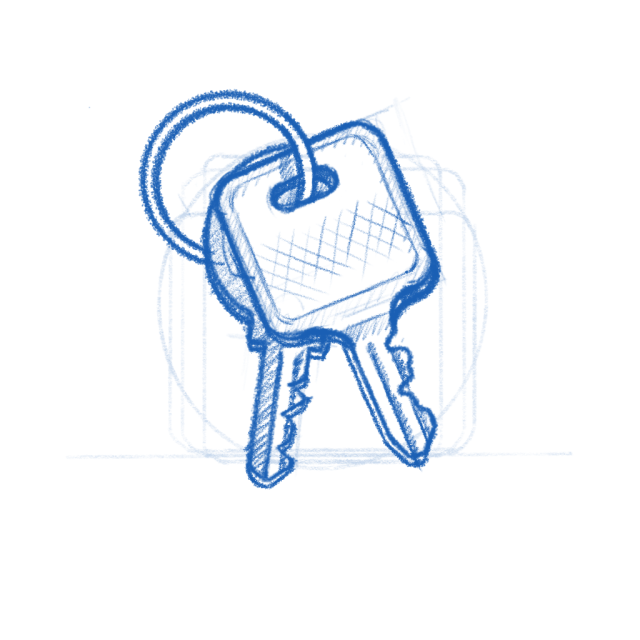 Key Rack app icon sketch.