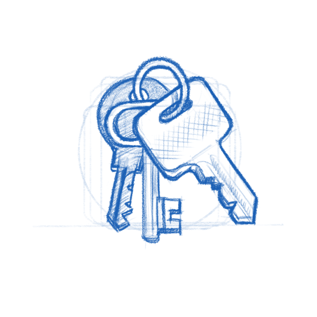 Key rack app icon sketch.