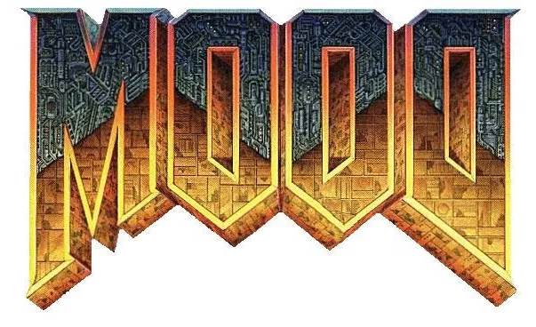 "Doom" logo backward