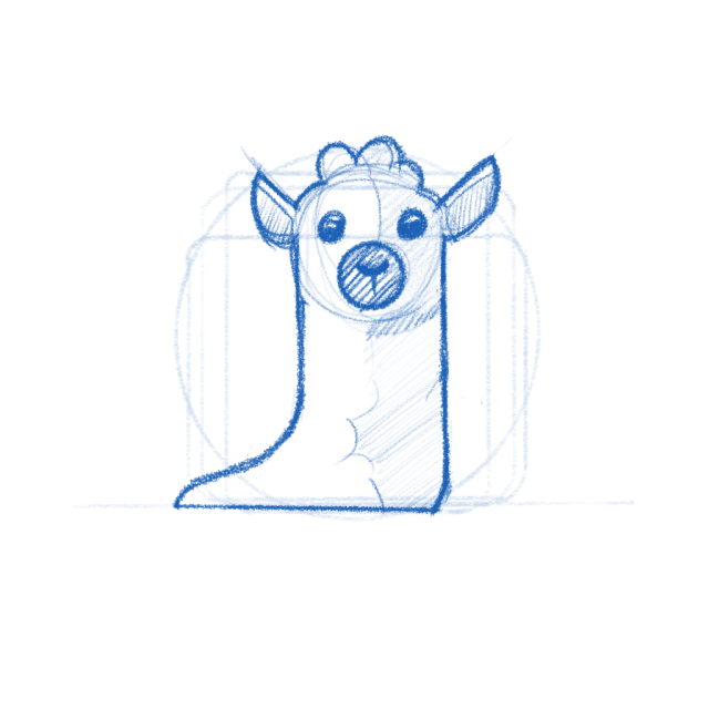 Alpaca app icon sketch.