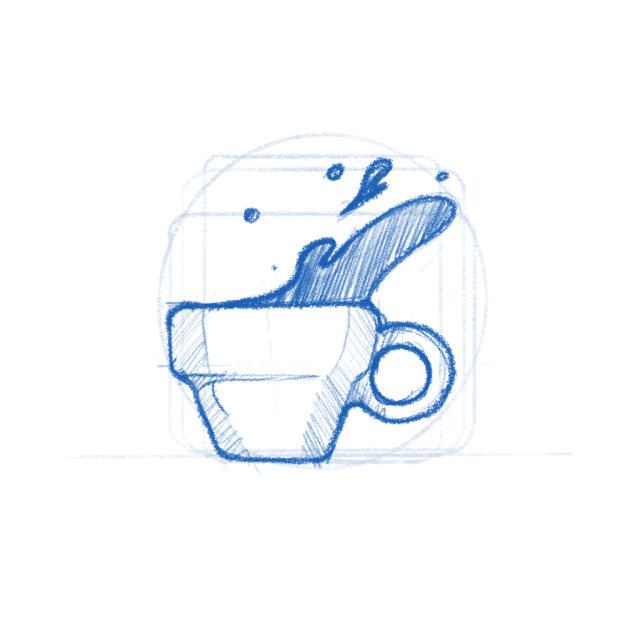 Office Runner app icon sketch.