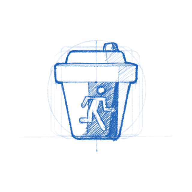 Office Runner app icon sketch.