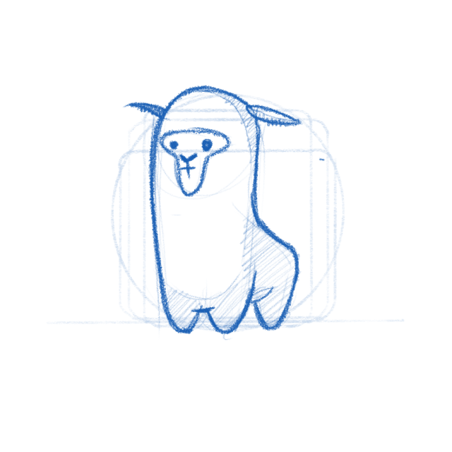Alpaca app icon sketch.