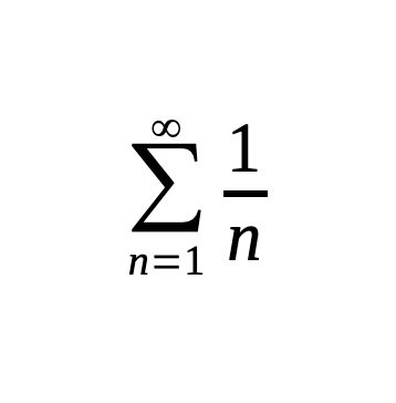 math formula; sum of 1 over n starting at 1 to infinity