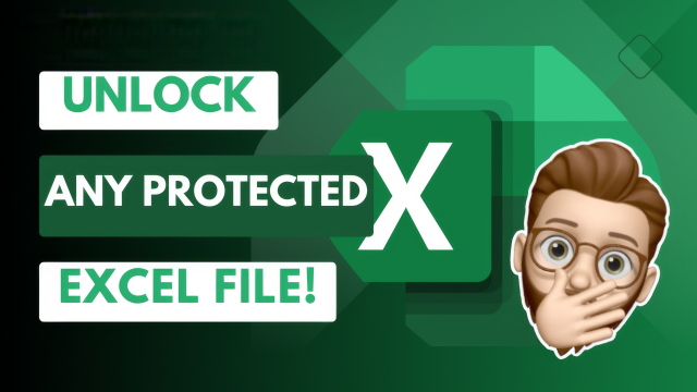 YouTube Thumbnail image highlighting the Excel logo with the caption "Unlock any Protected Excel File!"