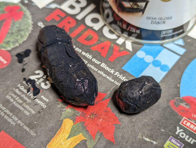 Tiny painted cat turds