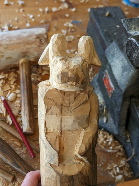Draft of a woodcarved kobold 