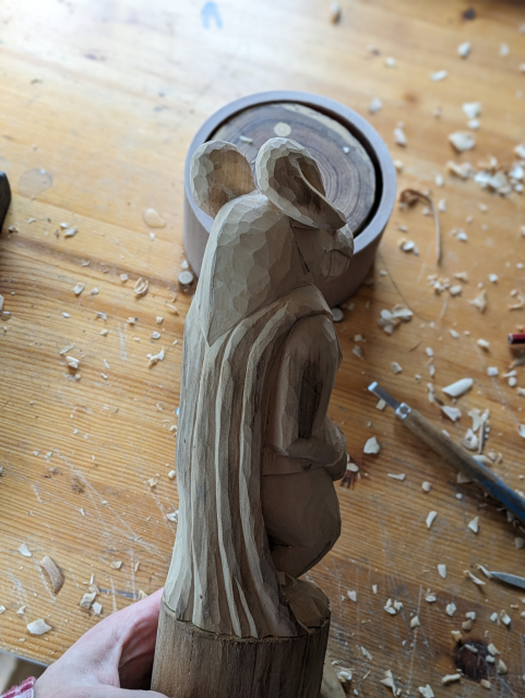 draft of a woodcarved kobold