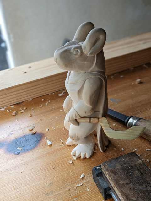 Draft of a woodcarved kobold 