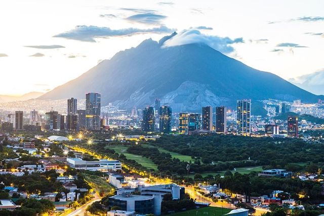 Aerial view of the city of Monterrey, Mexico
