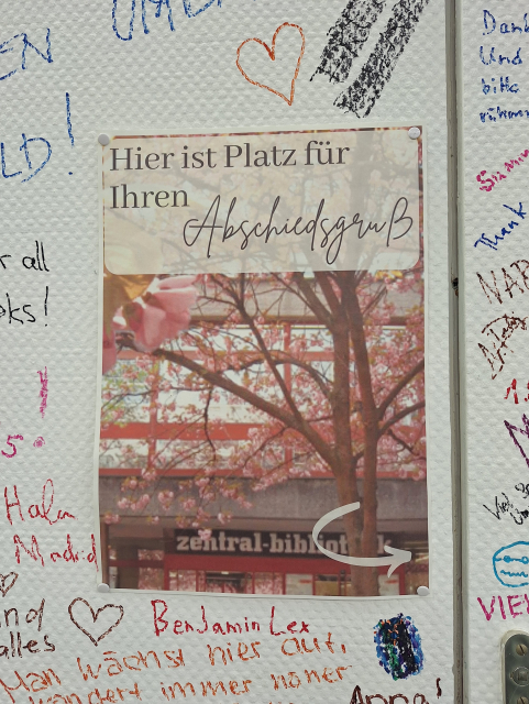 Plakat mit Folgender Aufschrift

Hier ist Platz für Ihren Abschiedsgruß.