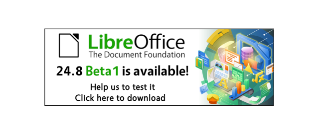 LibreOffice 24.8 Beta 1 banner