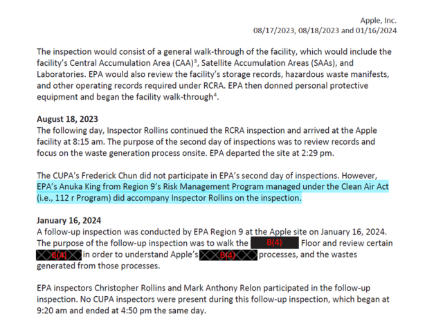 image of report with highlighted sections as described