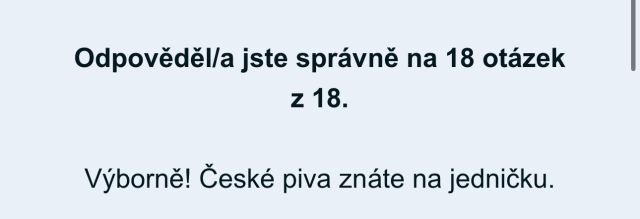 výsledek testu