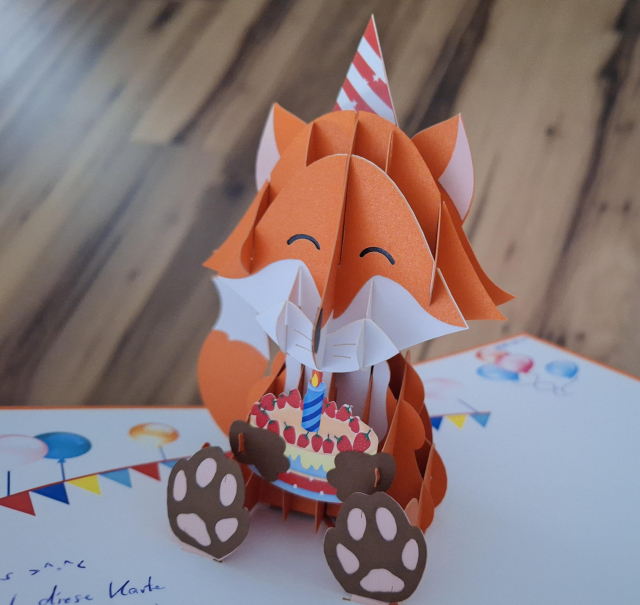 Very cute folded fops Birthday card 